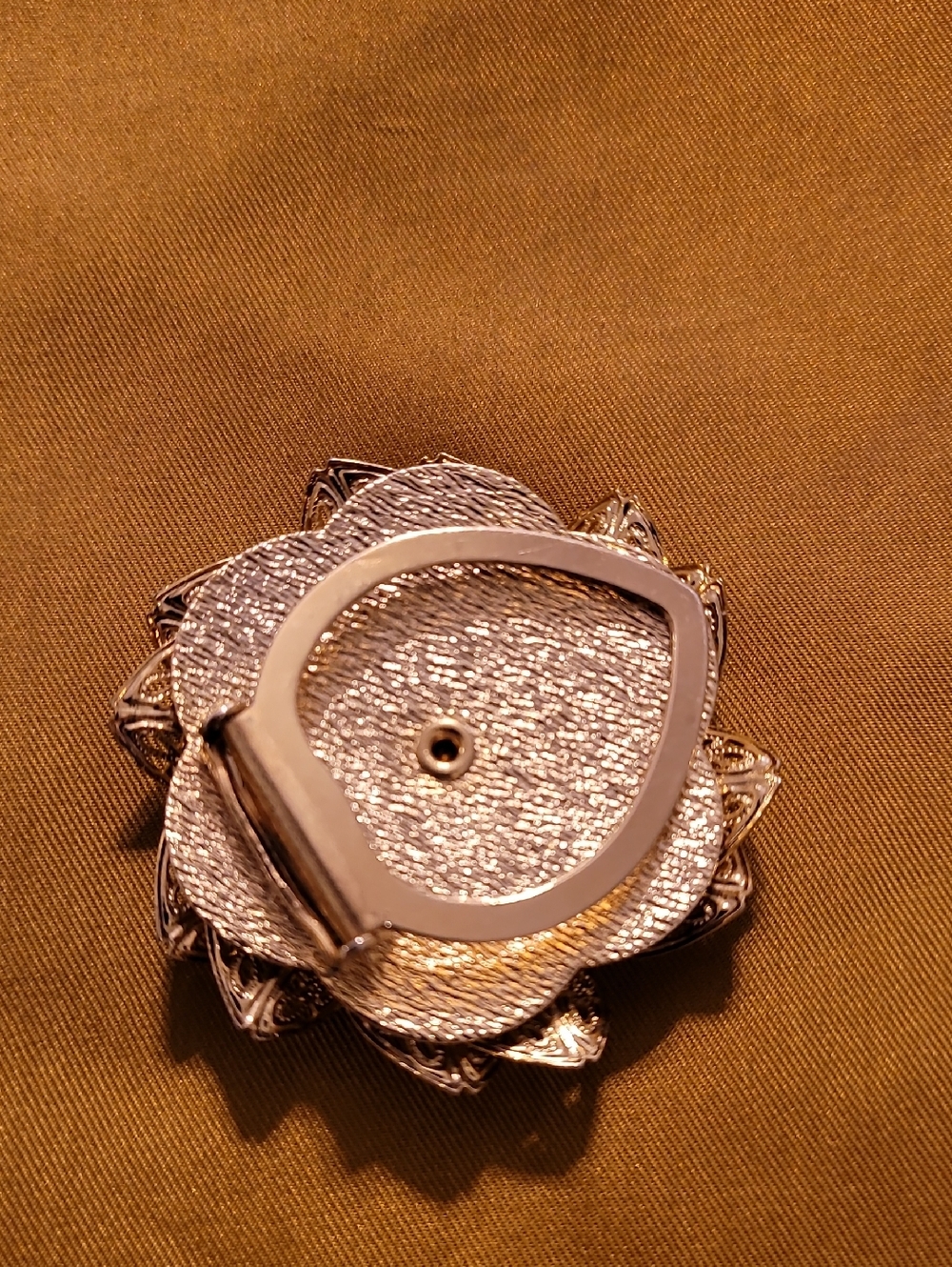 Vintage Scarf Clip Gold Rhinestone - Picture 5 of 5